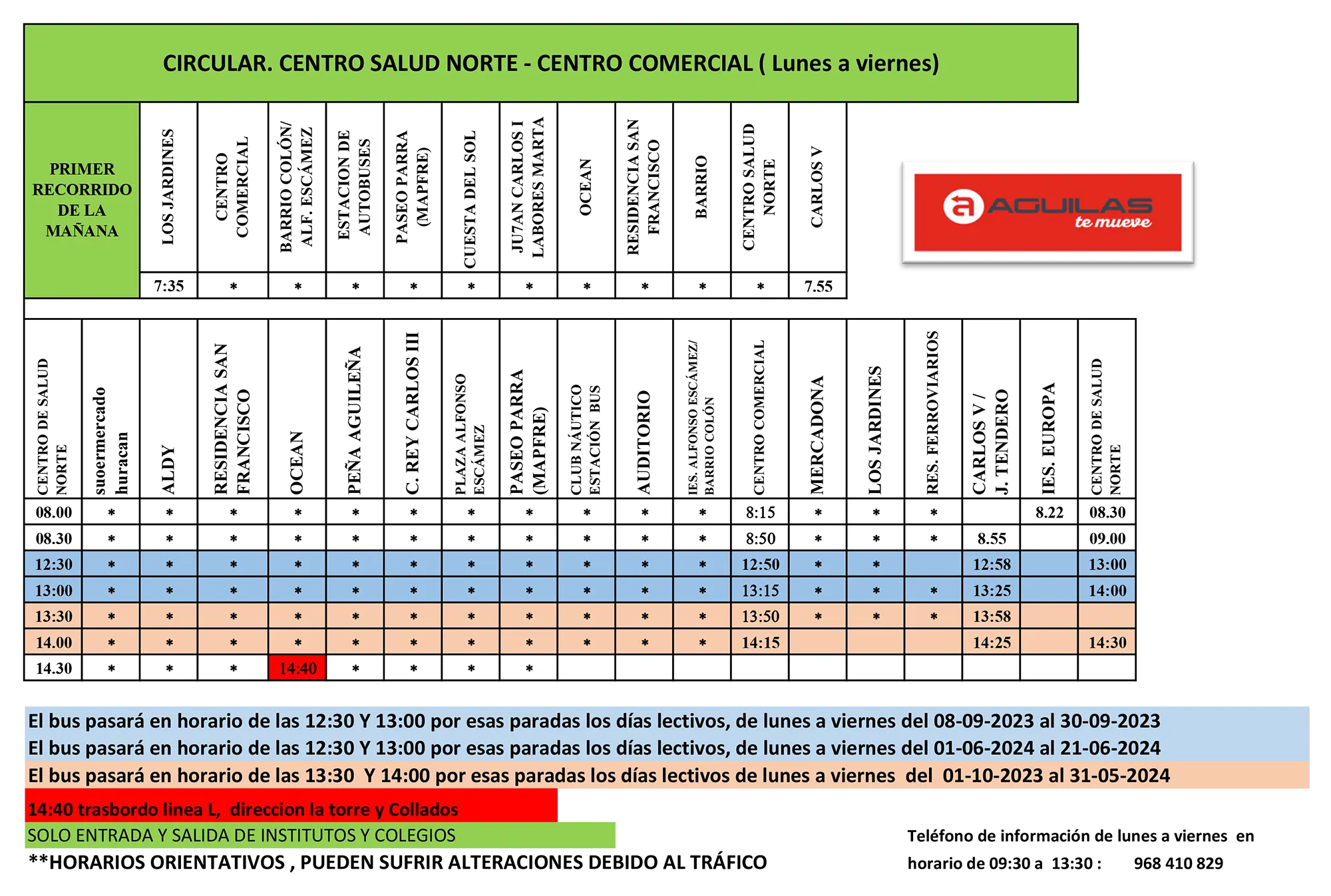 horario autobus urbano aguilas